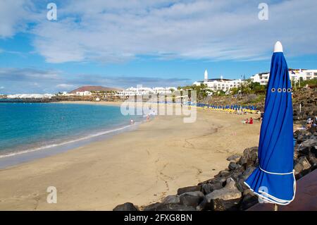 Spagna. Isole Canarie. Lanzarote. Spiaggia Playa Blanca. Foto Stock