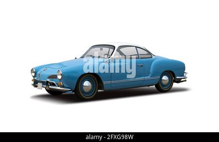 Karmann Ghia isolato su sfondo bianco Foto Stock