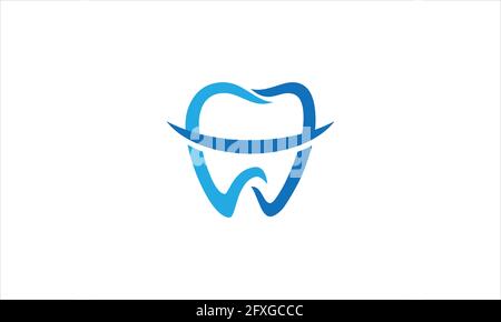 disegno grafico dentale con il logo dell'icona di forma semplice e pulita illustrazione vettoriale Illustrazione Vettoriale