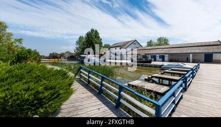 Villaggio di Gura Portitei, penisola di Portita sul delta del Danubio, file grande, Romania, Europa dell'Est Foto Stock