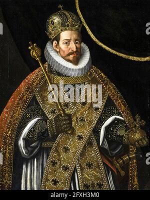 Matthias (1557-1619), Sacro Romano Imperatore 1612-1619, ritratto in cerchio di Hans von Aachen, 1600-1625 Foto Stock