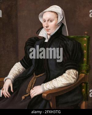 Anne Fernely (Lady Gresham), moglie di Sir Thomas Gresham, ritratto di Anthonis Mor, 1560-1565 Foto Stock