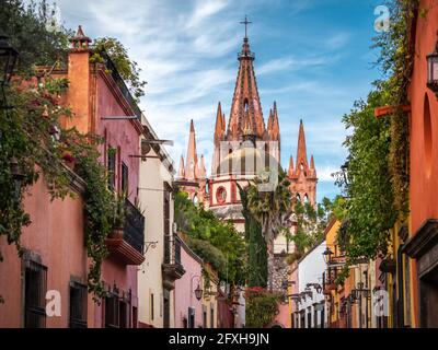 San Miguel de Allende a Guanajuato, Messico. Foto Stock