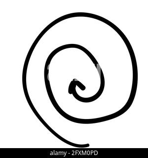 la freccia a spirale rotonda punta verso l'interno verso un elemento di illustrazione vettoriale ovale Illustrazione Vettoriale