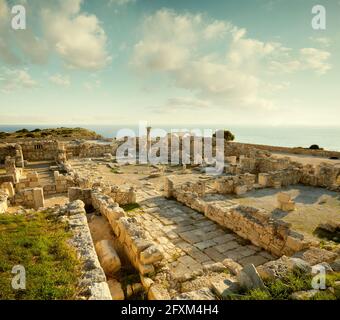 Rovine di Kourion antica città nei pressi di Limassol, Cipro Foto Stock