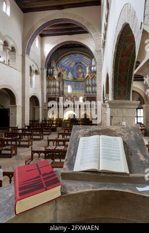 Gernrode, Germania. 22 maggio 2021. Gli ginnali si trovano sul pulpito della chiesa collegiata di San Ciriakus a Gernrode. La chiesa è uno dei monumenti architettonici ottoniani più importanti della Germania. Credit: Stefano Nosini/dpa-Zentralbild/ZB/dpa/Alamy Live News Foto Stock