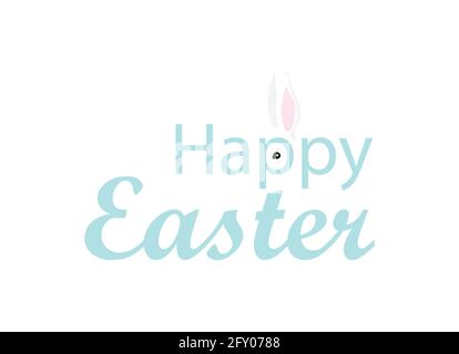Scritta a mano illustrazione per felice pasqua banner, poster, vendita modello di invito con uova di pasqua Illustrazione Vettoriale