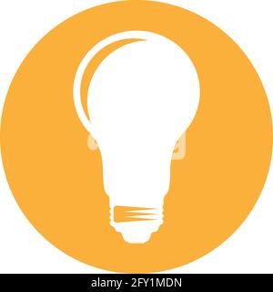semplice illustrazione vettoriale dell'icona della lampadina rotonda Illustrazione Vettoriale