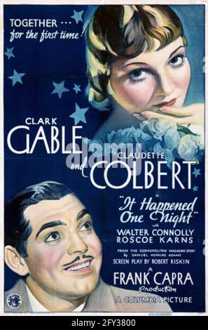 E 'ACCADUTO UNA NOTTE 1934 Columbia Pictures film con Claudette Colbert e Clark Gable. Foto Stock