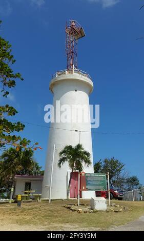 Il Faro di Galera Point (Toco) situato sulla costa nord orientale di Trinidad. Questo faro è stato costruito nel 1897 utilizzando pietra bianca. Foto Stock