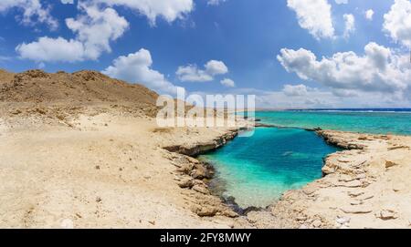 Paesaggio con al Nayzak: Uno dei punti più panoramici dell'Egitto a Marsa Alam, Egitto Foto Stock