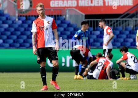 ROTTERDAM, PAESI BASSI - 9 MAGGIO: Nicolai Jorgensen di Feyenoord durante la partita olandese di Eredivisie tra Feyenoord e Ajax a De Kuip il 9 maggio 2021 Foto Stock