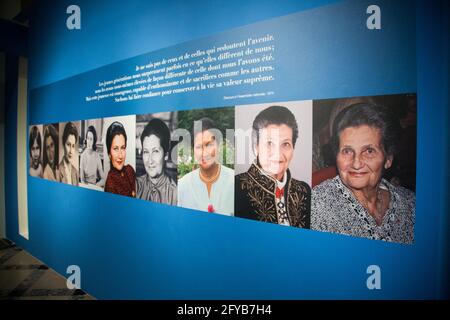 Apertura della mostra 'Nous vous aimons, Madame' Simone Veil 1927-2017 al Municipio di Parigi il 27 maggio 2021 a Parigi, Francia. Foto di Nasser Berzane/ABACAPRESS.COM Foto Stock