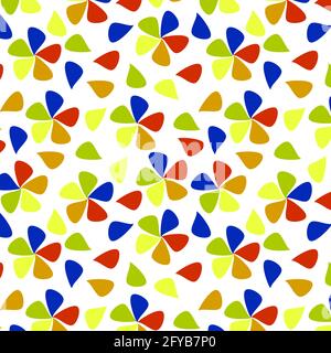 Fiori multicolore con motivo senza cuciture. Illustrazione vettoriale per sfondo. Stampa su carta, tessuto, ceramica Illustrazione Vettoriale