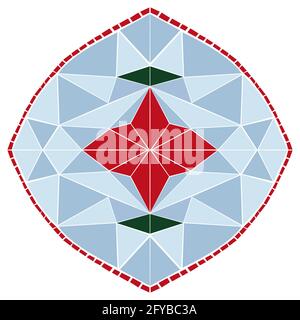 Finestra in vetro colorato. Modello astratto a mosaico. Illustrazione vettoriale isolata su sfondo bianco Illustrazione Vettoriale