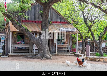 Luckenbach, Texas, Stati Uniti. 13 aprile 2021. Piccolo ufficio postale di Luckenbach, Texas. Foto Stock