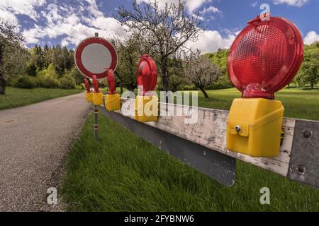 blocco stradale in un paesaggio rurale Foto Stock