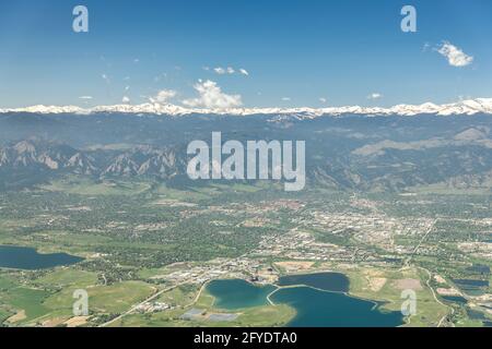 Veduta aerea di Boulder, Colorado, Stati Uniti Foto Stock