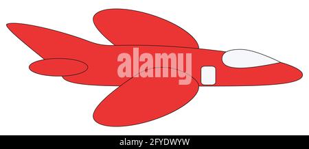 Immagine vettoriale giocattolo rosso retro Plane isolata su sfondo bianco Elemento di progettazione Illustrazione Vettoriale