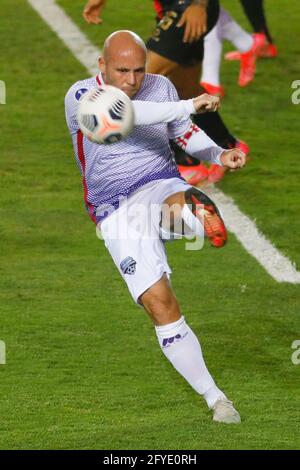 Lima, Perù. 27 maggio 2021. Rodriguez durante una partita tra Melgar (PER) vs Metropolitanos FC (VEN) giocato al Monumental U Stadium, a Lima, Perù. Partita valida per il Gruppo D, sesto round della tappa di gruppo di CONMEBOL Sulamericana 2021. Credit: Ricardo Moreira/FotoArena/Alamy Live News Foto Stock