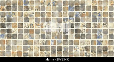 tegole a mosaico multicolore per pareti e pavimenti in ceramica e carta da parati Foto Stock