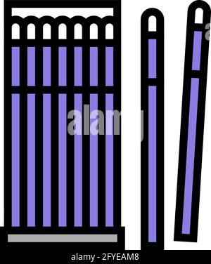 set di microspazzole per l'illustrazione vettoriale delle icone dei colori delle ciglia Illustrazione Vettoriale