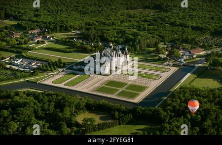 FRANCIA. LOIR-ET-CHER(41) CHAMBORD CASTELLO, EMBLEMA DEL RINASCIMENTO FRANCESE IN TUTTO IL MONDO, È UN SITO PATRIMONIO MONDIALE DELL'UNESCO.GIOIELLO DI ARCHITETTURA Foto Stock