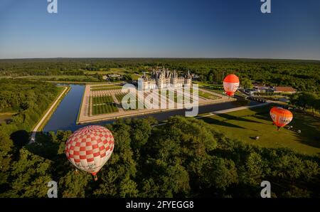 FRANCIA. LOIR-ET-CHER(41) CHAMBORD CASTELLO, EMBLEMA DEL RINASCIMENTO FRANCESE IN TUTTO IL MONDO, È UN SITO PATRIMONIO MONDIALE DELL'UNESCO.GIOIELLO DI ARCHITETTURA Foto Stock