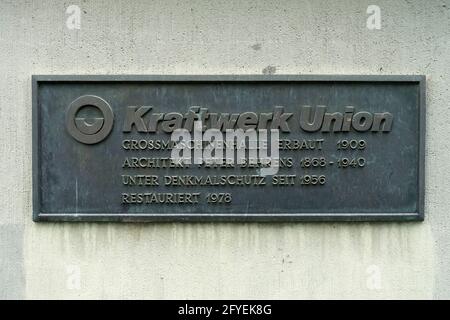 Segno, Kraftwerk Union, Moabit, Berlino, Germania Foto Stock