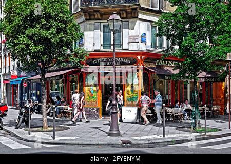 FRANCIA. PARIGI (75) QUARTIERE LE MARAIS, UNA PANETTERIA TIPICA Foto Stock