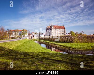 Vista sul castello di Guestrow Meclemburgo-Pomerania occidentale Foto Stock