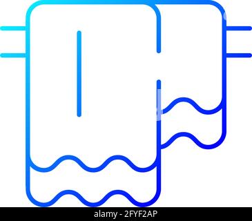 Icona vettore lineare gradiente asciugamani sospesi Illustrazione Vettoriale