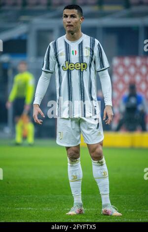 Milano, Italia - 2 febbraio 2021 coppa semifinale Inter vs juventus - cristiano ronaldo Foto Stock