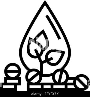 medamenti per la rappresentazione vettoriale dell'icona della linea di fitoterapia del sangue Illustrazione Vettoriale