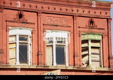 Facciata di un edificio del 19 ° secolo a Van Wert, OH, Stati Uniti Foto Stock