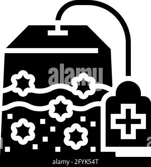 tè per la fitoterapia icona glifo illustrazione vettoriale Illustrazione Vettoriale