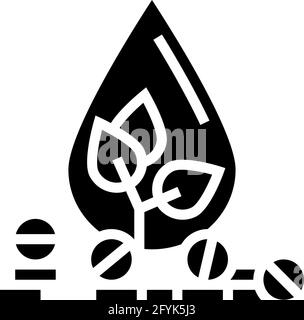 medicamenti per la fitoterapia del sangue illustrazione del vettore icona glifo Illustrazione Vettoriale