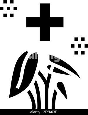 illustrazione del vettore dell'icona glifo della fitoterapia sanitaria Illustrazione Vettoriale