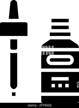 illustrazione del vettore dell'icona glifo di fitoterapia essenziale Illustrazione Vettoriale