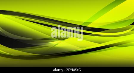 Green, Black e Yellow Abstract forme casuali concetto di sfondo moderno. Sfondo di progettazione sfondo Foto Stock