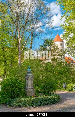 Abraham Gottlob Werner Memorial ad Albertpark, Freiberg, Sassonia, Germania Foto Stock