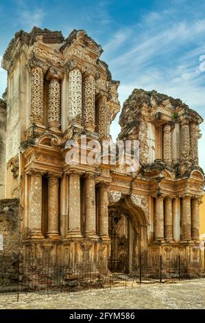 Rovine di Iglesia El Carmen, Antigua, Guatemala Foto Stock