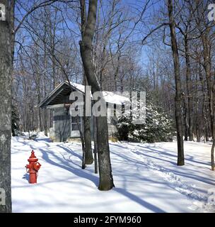 Cabina Dogwood al Camp David nella contea di Frederick, Maryland. Foto Stock