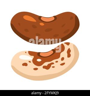 Fagioli soia, sano prodotto di nutrizione organica. Vettore cartoon piatto trendy illustrazione disegnata a mano isolato Illustrazione Vettoriale