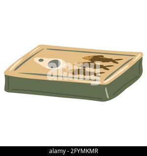 Prodotti naturali sani e in scatola per la nutrizione biologica. Vettoriale doodle cartoon piatto illustrazione trendy disegnata a mano isolata Illustrazione Vettoriale