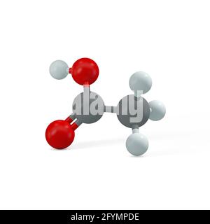 Molecola di acido etanoico, illustrazione Foto Stock