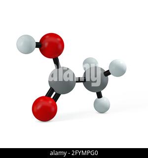 Molecola di acido acetico, illustrazione Foto Stock