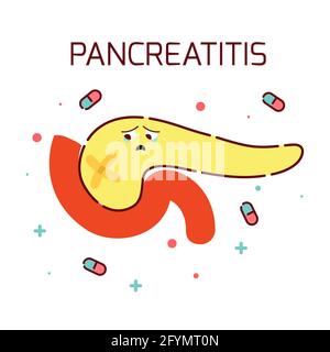 Pancreatite, illustrazione concettuale Foto Stock