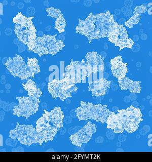 Anticorpi HIV complessati con peptidi, illustrazione Foto Stock