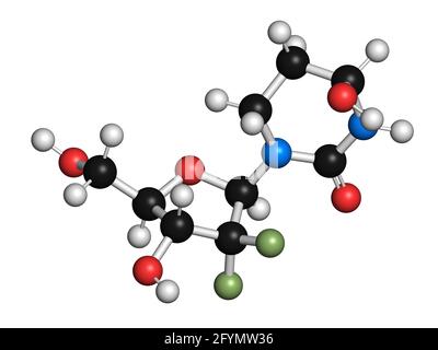 Molecola di farmaco di Cedazuridina, illustrazione Foto Stock